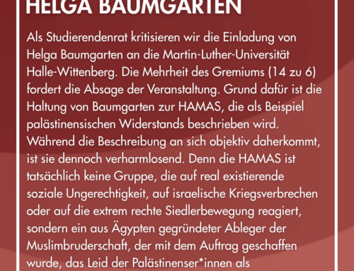 Kritik an der Veranstaltung mit Helga Baumgarten