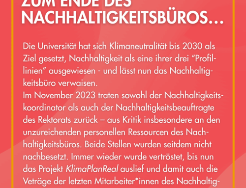 Zum Ende des Nachhaltigkeitsbüros…