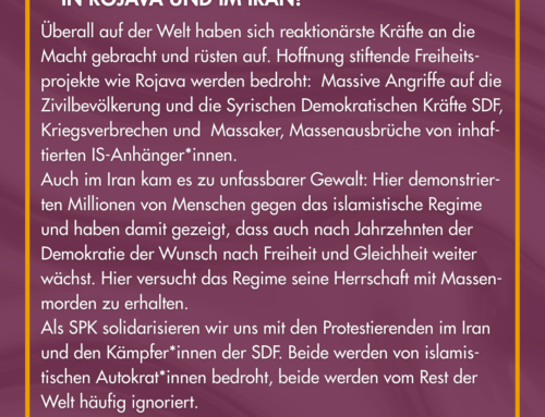 Jin, Jiyan, Azadî: Solidarität mit den Menschen in Rojava und im Iran!